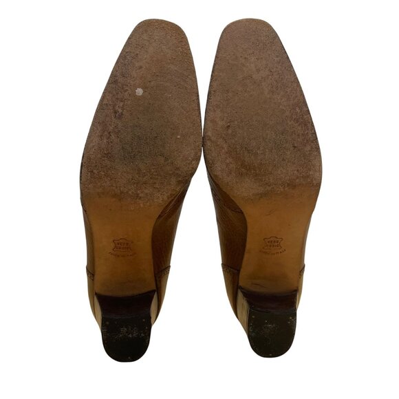 Salvatore Ferragamo Women’s Brown Leather Tassel Design Heeled Loafers Size 8.5 - Picture 8 of 9